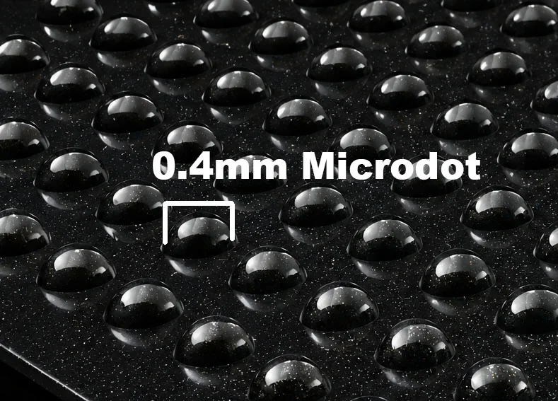 Close-up of a 0.4 millimeter raised micro-dot cookware surface