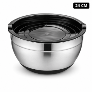 24cm Extra-Large Mixing Bowl with Plastic Lid for Baking & Meal Prep | MX02-24