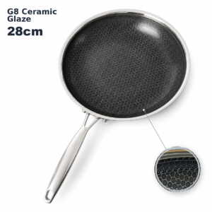 28cm KFCC G8 Honeycomb Stainless Steel Fry Pan with Ceramic Coating| CNF01-28