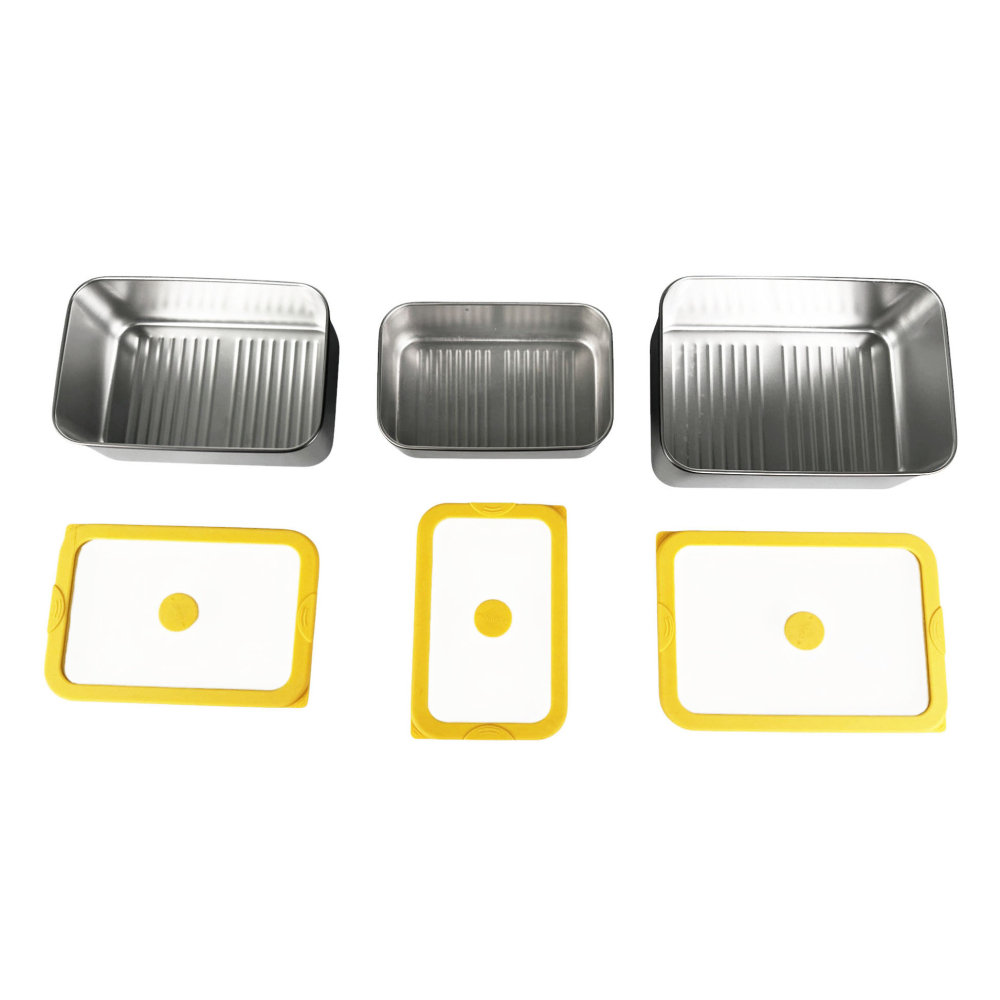 Stainless Steel Lunch Box with Yellow Center-Vent Glass Lid|BTE01 - 图片 5