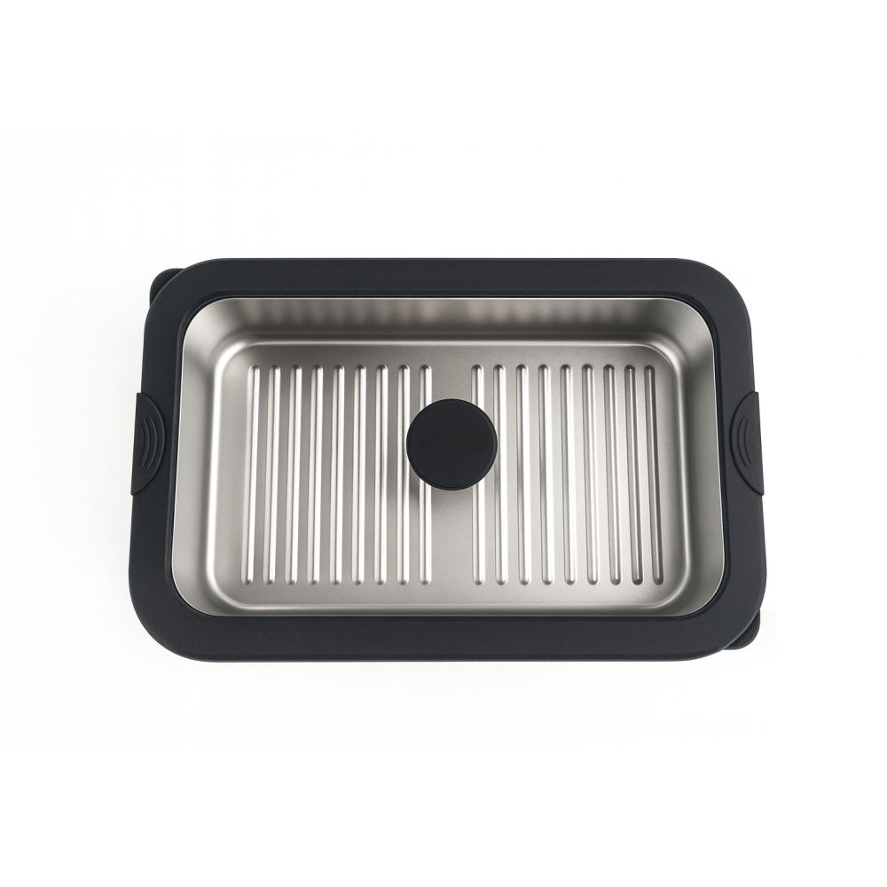 Black PVD Stainless Steel Lunch Box with Gold Pattern and Glass Lid| BTP01 - 图片 2