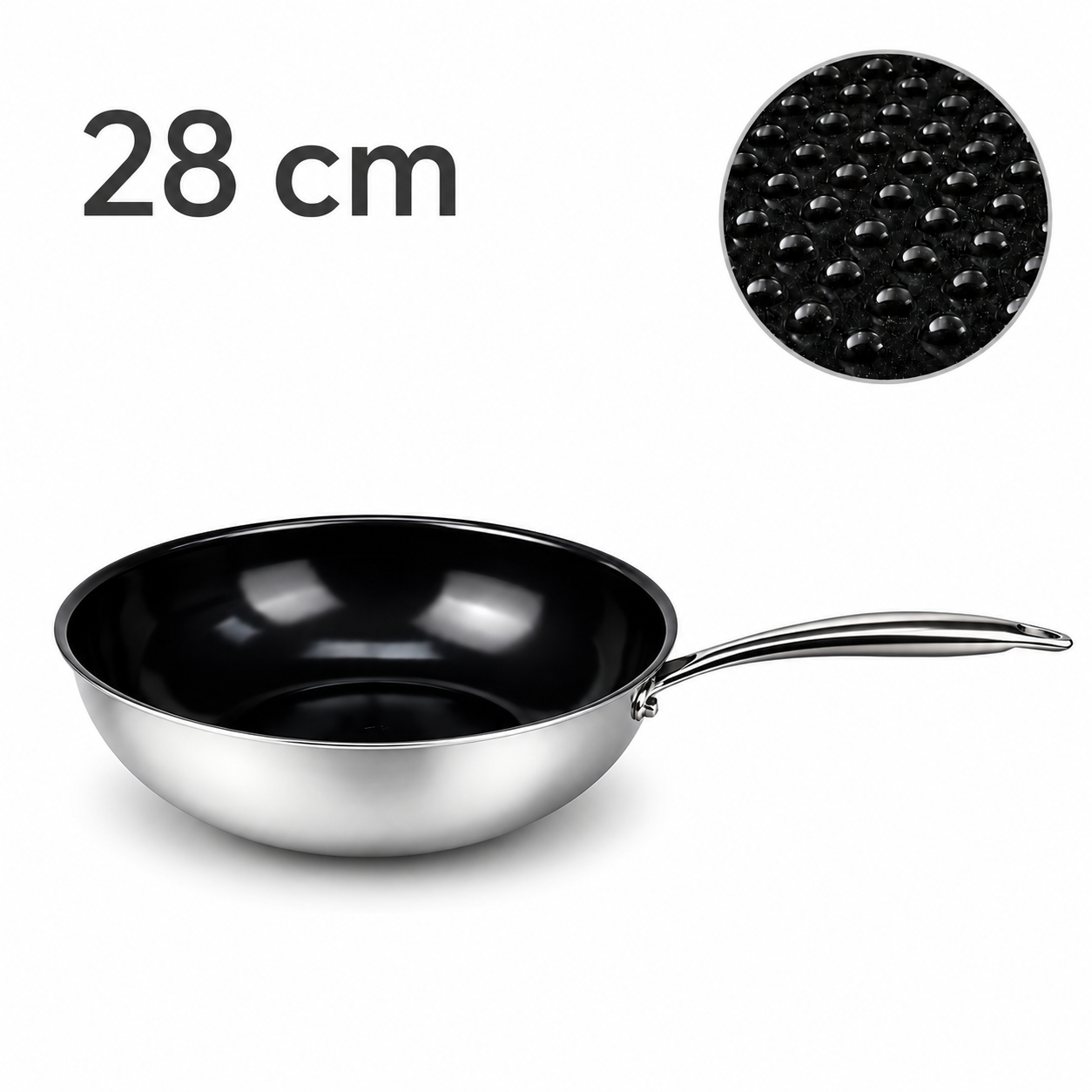 28cm G8 Microdot Physical Nonstick Wok Pan, PFAS-Free Physical Nonstick | PNW01-28