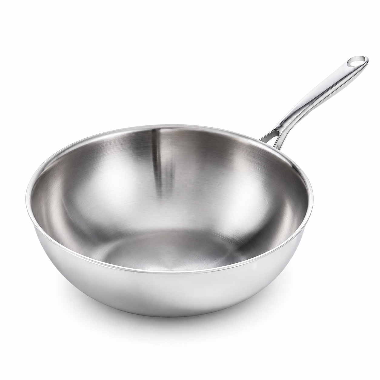 30cm Large Tri-Ply Wok Pan, No-Coating Stainless Steel | SSW01-30