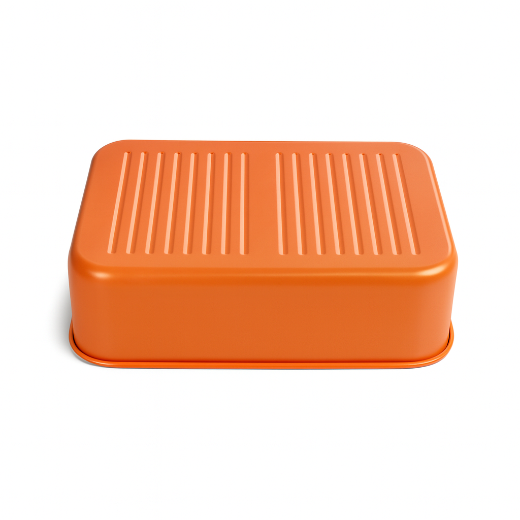 Orange Ceramic Stainless Steel Glass Lid Lunch Box for Meal Prep | BTC01 - 图片 3