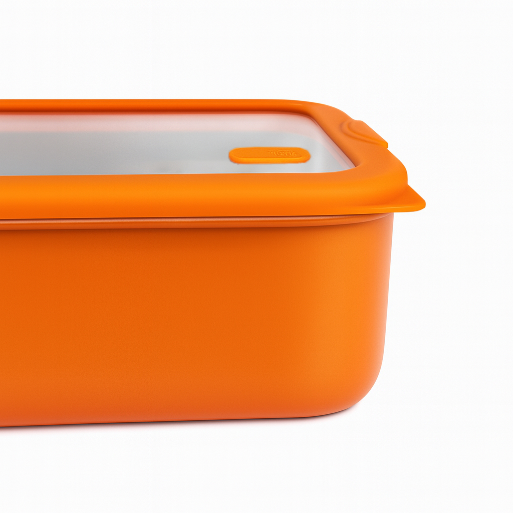 Orange Ceramic Stainless Steel Glass Lid Lunch Box for Meal Prep | BTC01 - 图片 6