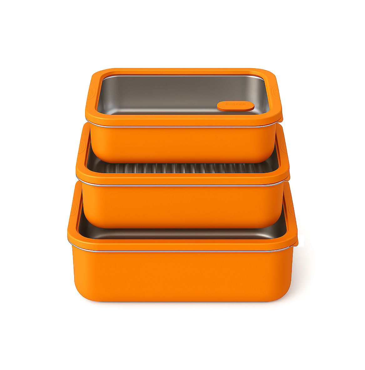 Orange Ceramic Stainless Steel Glass Lid Lunch Box for Meal Prep | BTC01