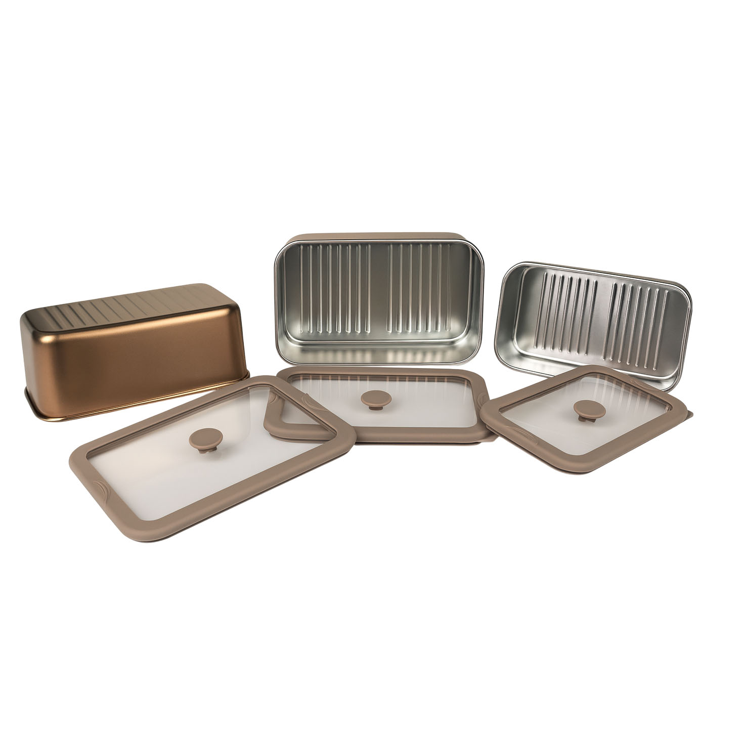 Brown PVD Stainless Steel Food Container with Matching Glass Lid| BTP01 - 图片 8