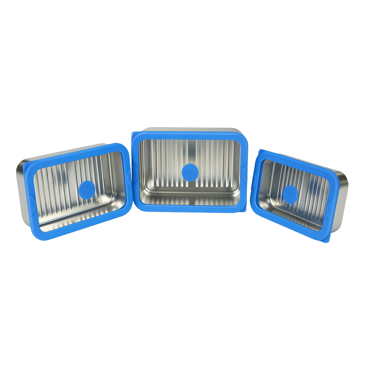 Stainless Steel Food Container with Blue Center-Vent Glass Lid| BTE01 - 图片 2