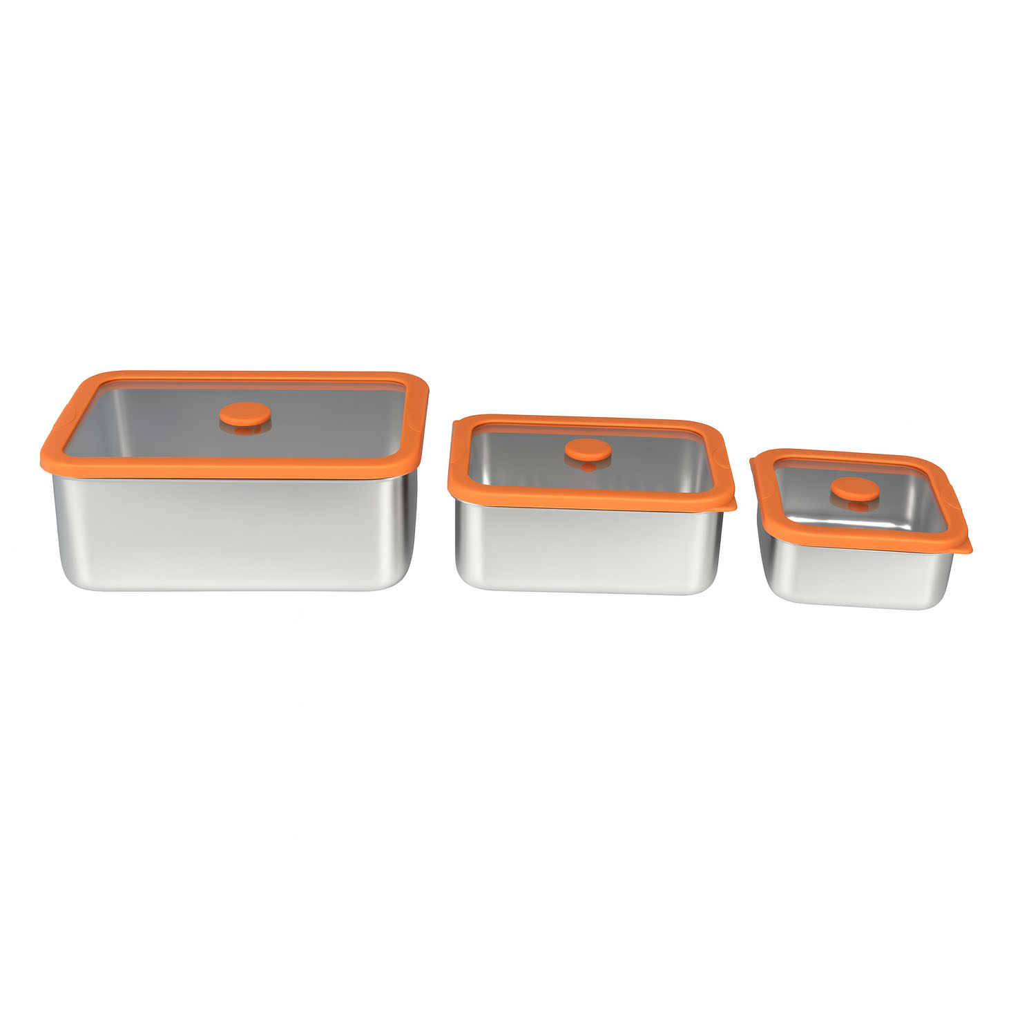 Orange Silicone Sealed Electropolished Stainless Steel Lunch Box| BTE01 - 图片 8