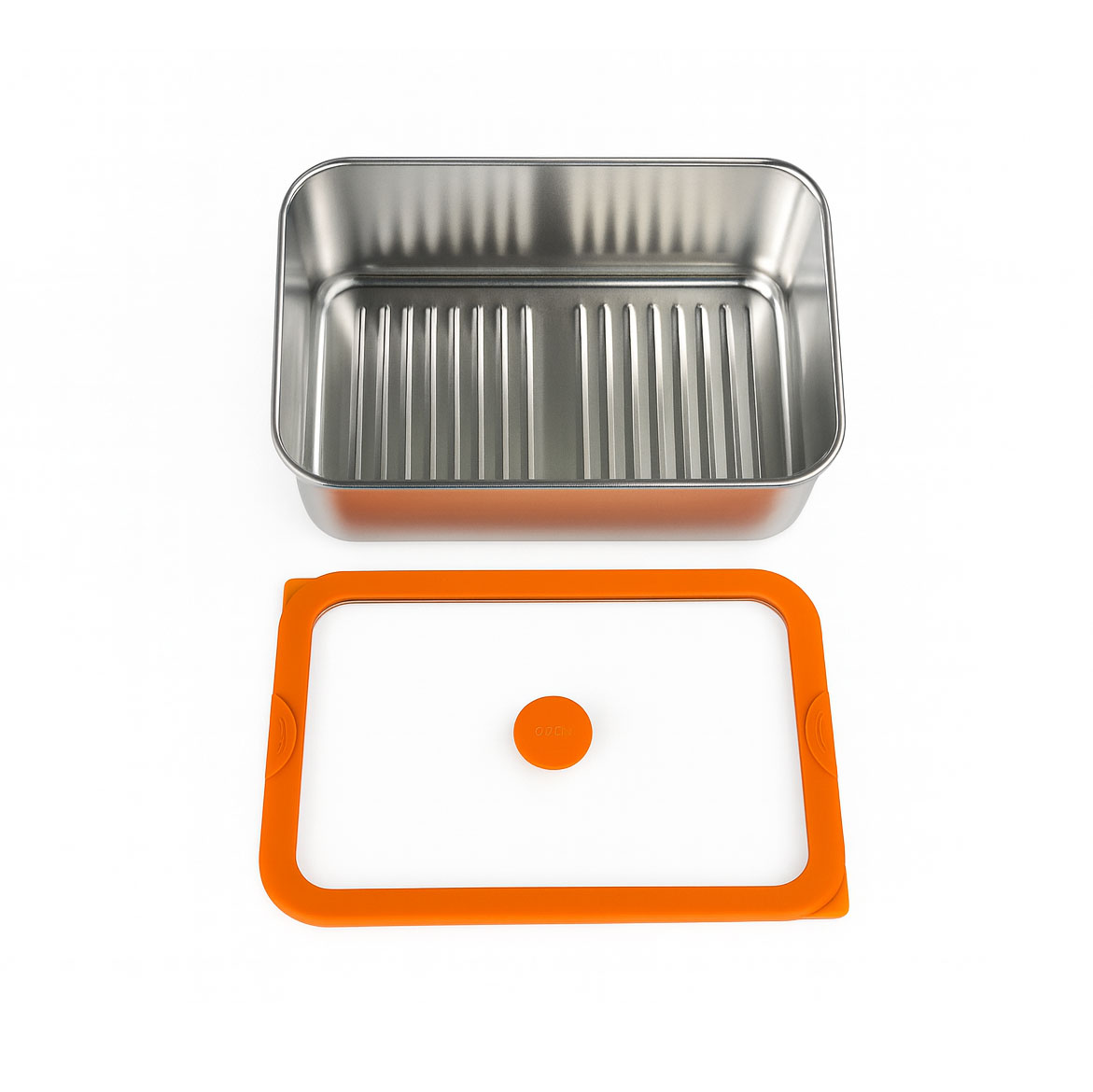 Orange Silicone Sealed Electropolished Stainless Steel Lunch Box| BTE01 - 图片 3