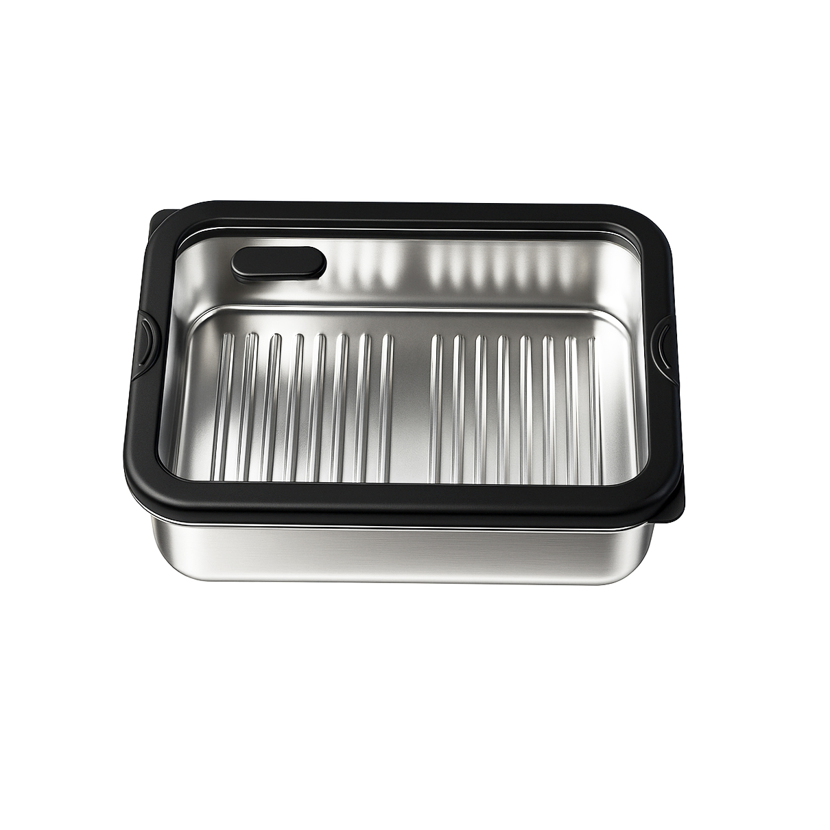 Black Silicone Sealed Stainless Steel Food Container with Glass Lid|BTE01 - 图片 2