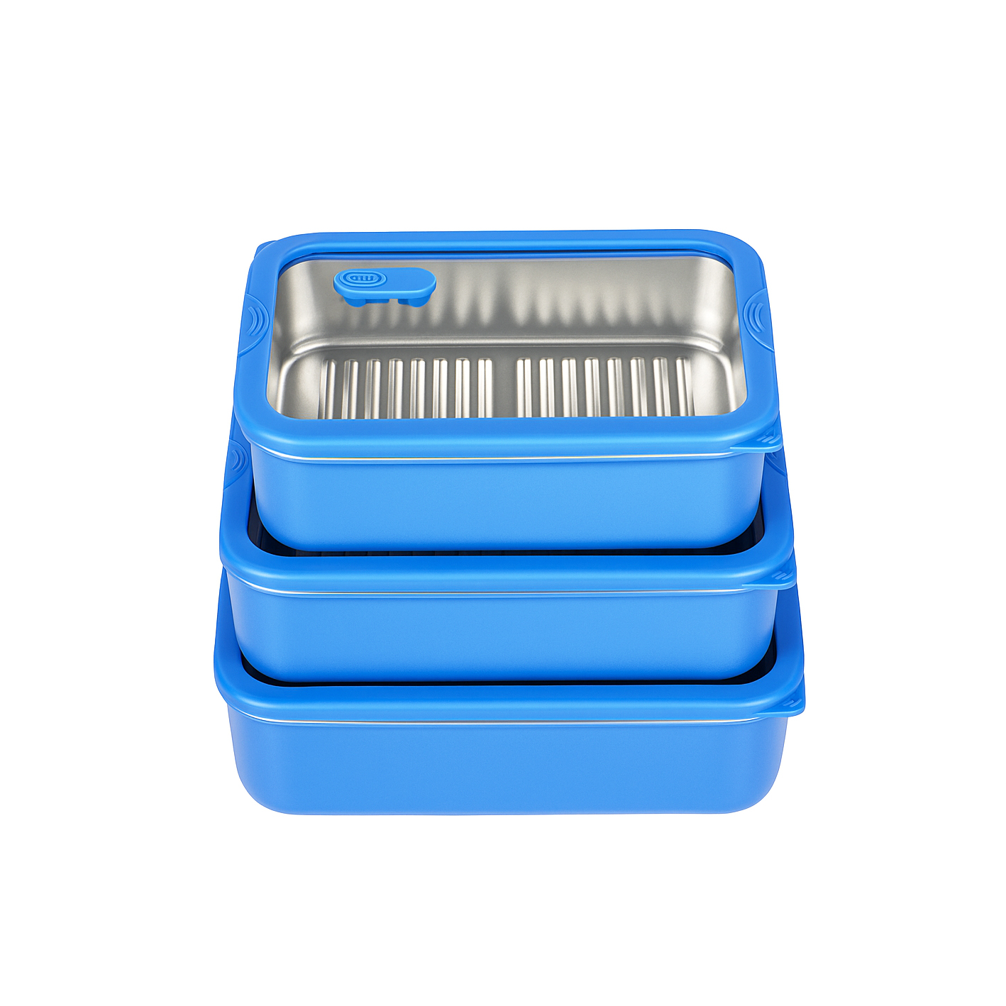 Blue Ceramic Coated 304 Stainless Steel Lunch Box with Glass Lid | BTC01 - 图片 8