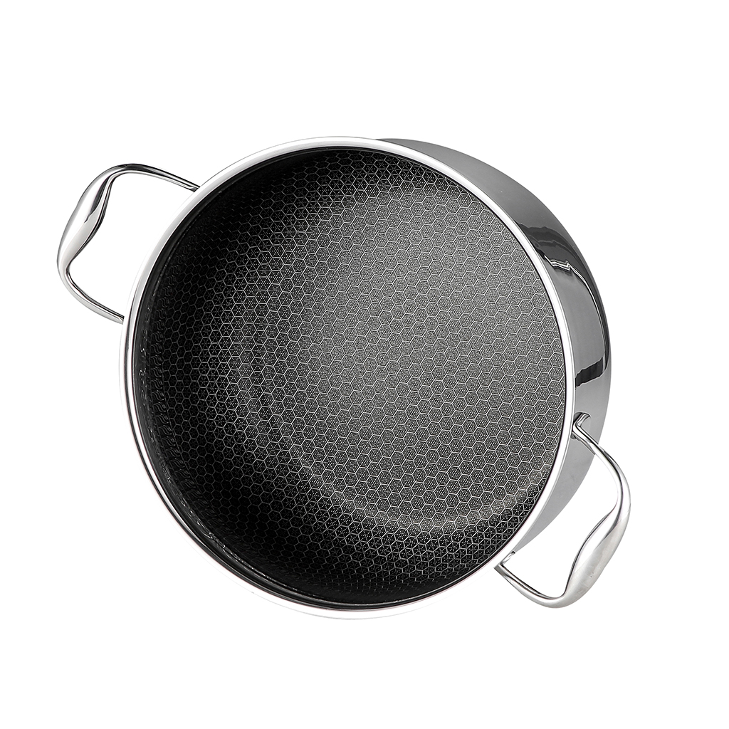 24cm PFAS-Free KFCC G8 Honeycomb Stainless Steel Stock Pot with Glass Lid|CNP01-24 - 图片 4