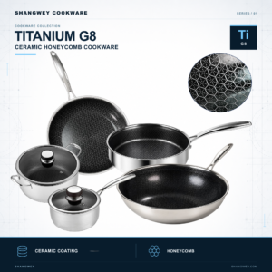 Titanium G8 3-ply Stainless Steel Honeycomb Cookware Series