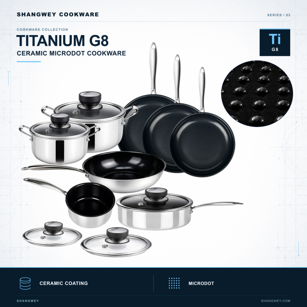 Titanium G8 Microdot 3-ply Stainless Steel Cookware Series