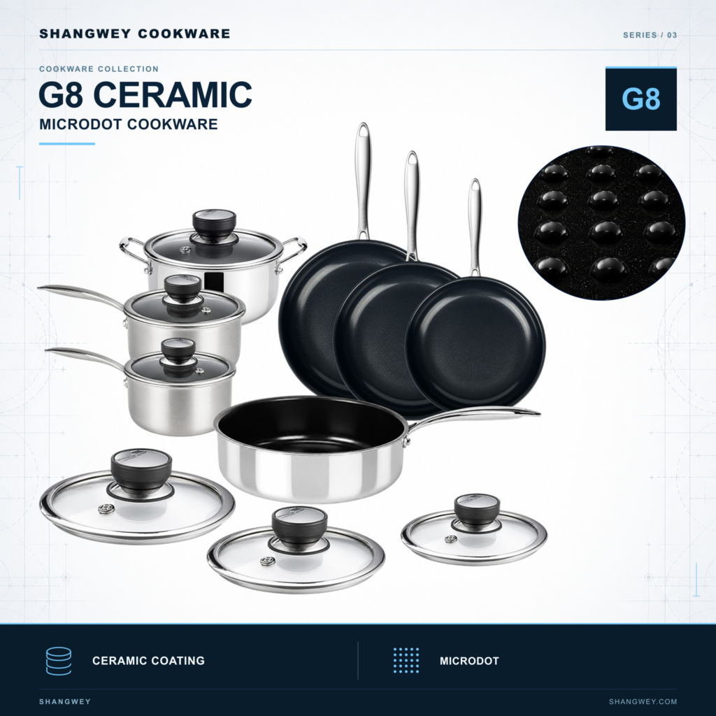 G8 Ceramic Microdot Triply Stainless Steel Cookware Series