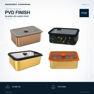 PVD Stainless Steel Glass Lid Lunch Box Series